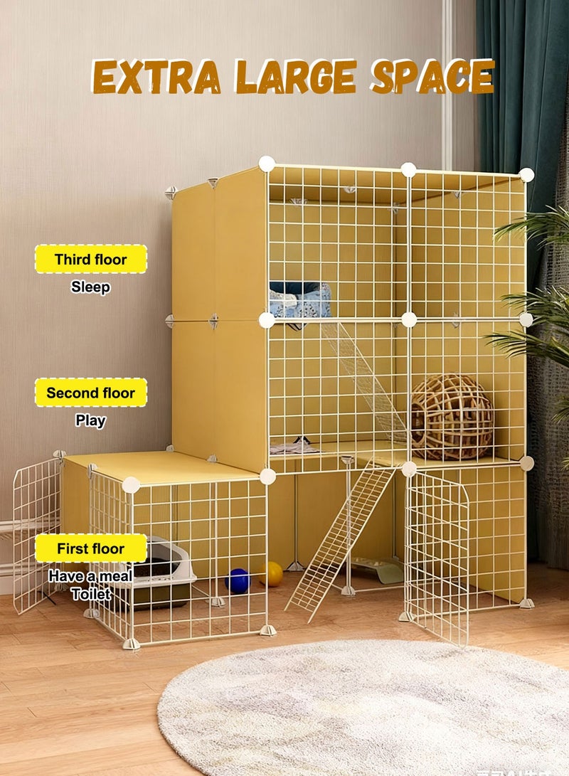 كيدل 3 طبقات سجن القطط كبير حظيرة القطط المنزلية منزل القط - Image 3